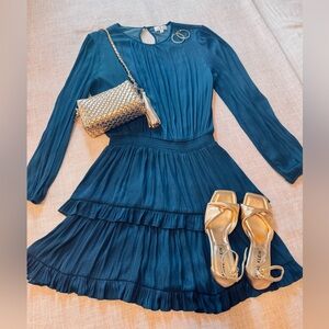 Socialite Blue Long Sleeve Sundress for Wedding Guests